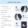 imageFitbit Versa 4 Fitness Smartwatch with Daily Readiness GPS 247 Heart Rate 40 Exercise Modes Sleep Tracking and more BlackGraphite One Size S ampamp L Bands IncludedWaterfall BluePlatinum
