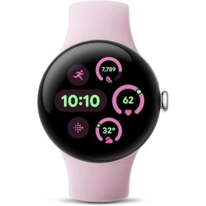 imageGoogle Pixel Watch 3 45mm 2024 Model  Android Smartwatch Heart Rate Tracking Fitbit Advanced Running Fitness Insights 24Hour Battery  Matte Black Aluminum Case  Obsidian Band  LTEPolished Silver Aluminum Case  Rose Quartz Band