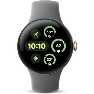imageGoogle Pixel Watch 3 45mm 2024 Model  Android Smartwatch Heart Rate Tracking Fitbit Advanced Running Fitness Insights 24Hour Battery  Matte Black Aluminum Case  Obsidian Band  LTEChampagne Gold Aluminum Case  Hazel Band